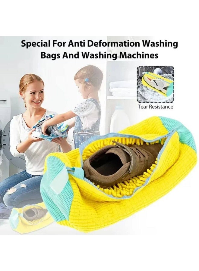 The smart shoe washing cover allows water and detergent to pass through while protecting shoes from friction inside the washing machine. - Image 2