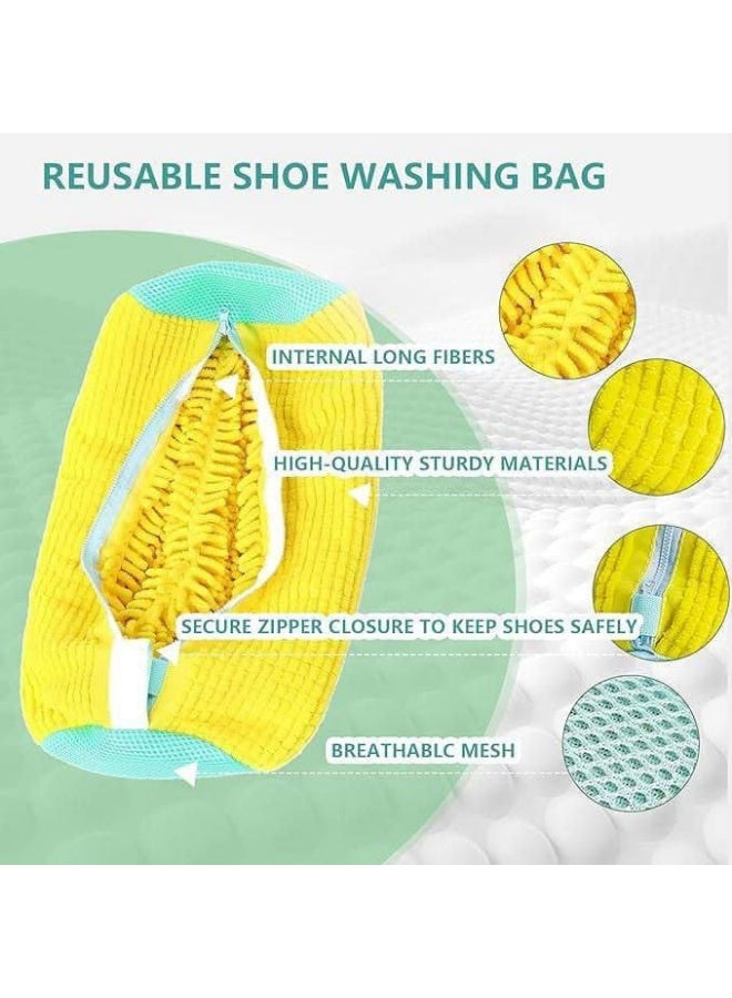 The smart shoe washing cover allows water and detergent to pass through while protecting shoes from friction inside the washing machine. - Image 4