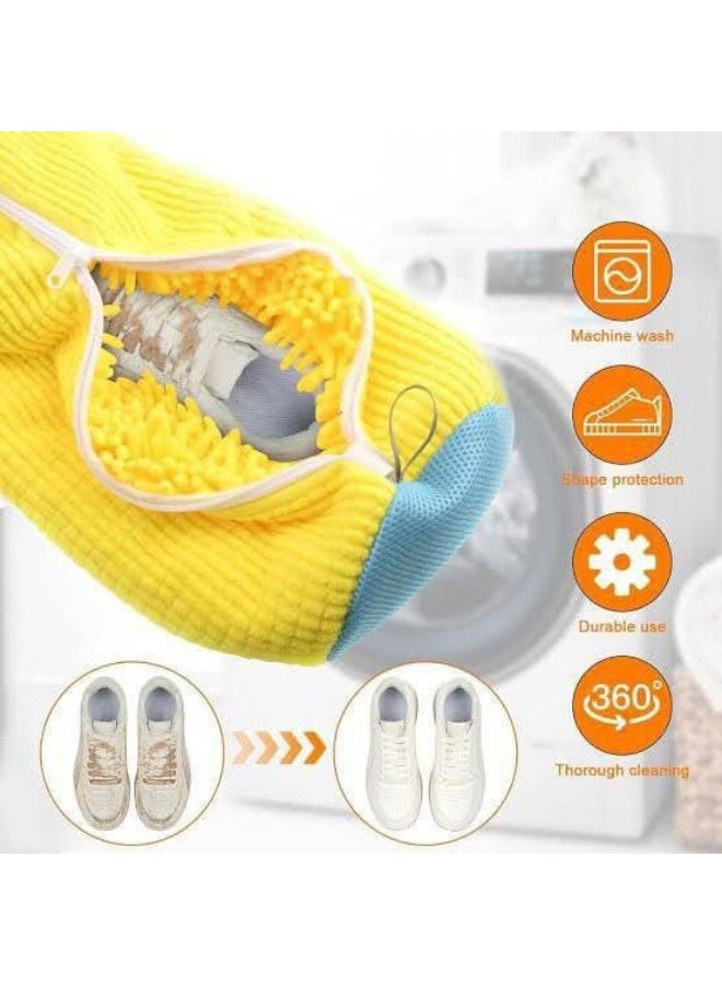 The smart shoe washing cover allows water and detergent to pass through while protecting shoes from friction inside the washing machine. - Image 3