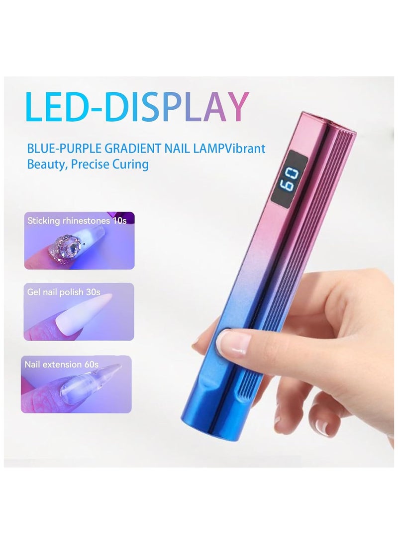 Handheld One-line Nail Lamp with Electric Storage Gel Polished Nail Mini Handheld Nail Dryer LED Display Three-speed Adjustment Mini Rechargeable UV Nail Lamp Perfect Gift for Girls - Image 4