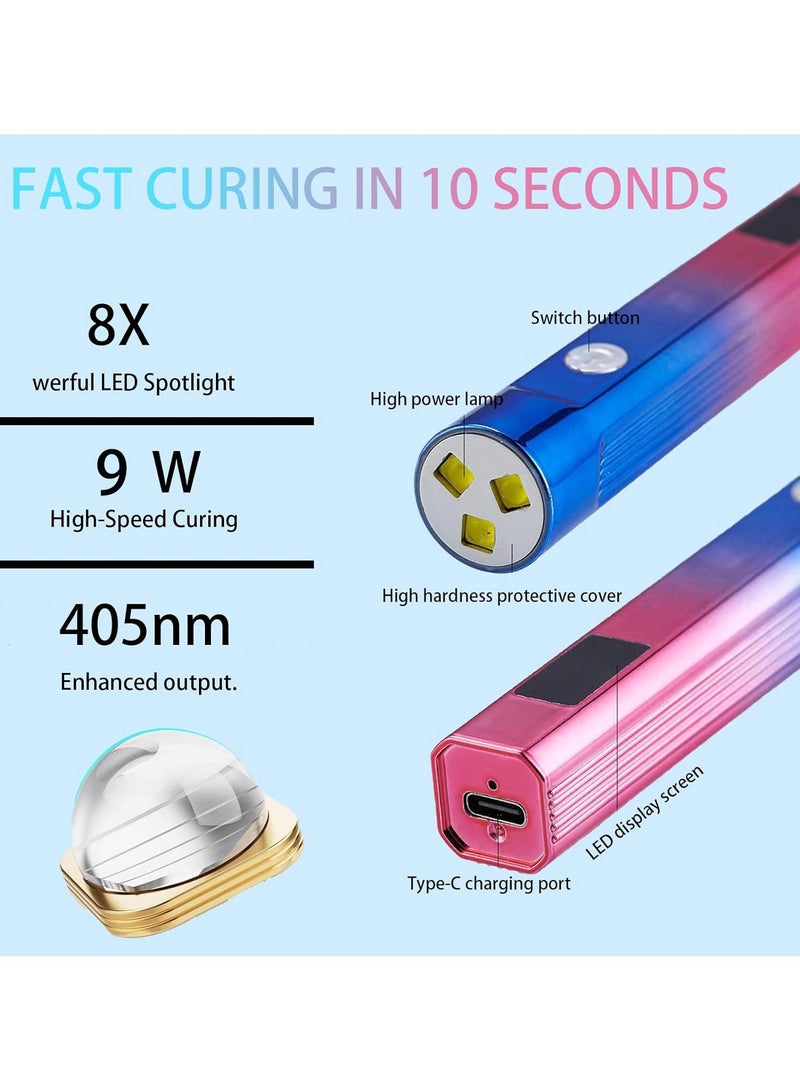Handheld One-line Nail Lamp with Electric Storage Gel Polished Nail Mini Handheld Nail Dryer LED Display Three-speed Adjustment Mini Rechargeable UV Nail Lamp Perfect Gift for Girls - Image 5