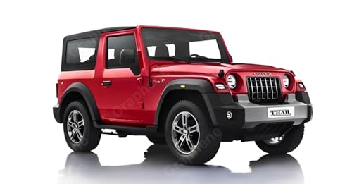 GRAPHENE 1:32 Scale DieCast Metal Toy Car Pull Back Action Openable Doors 4x4 Thar/Jeep Premium Car Toy Light Music for Kids Realistic Miniature Model Best Gift 2+yrs Girls Boys Random Colors - Image 1