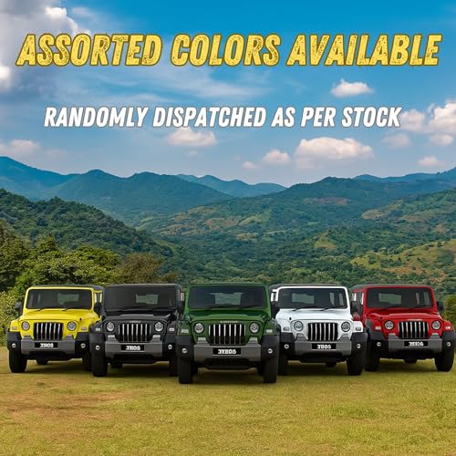 GRAPHENE 1:32 Scale DieCast Metal Toy Car Pull Back Action Openable Doors 4x4 Thar/Jeep Premium Car Toy Light Music for Kids Realistic Miniature Model Best Gift 2+yrs Girls Boys Random Colors - Image 2