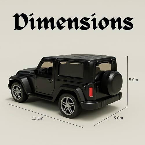 GRAPHENE 1:32 Scale DieCast Metal Toy Car Pull Back Action Openable Doors 4x4 Thar/Jeep Premium Car Toy Light Music for Kids Realistic Miniature Model Best Gift 2+yrs Girls Boys Random Colors - Image 3