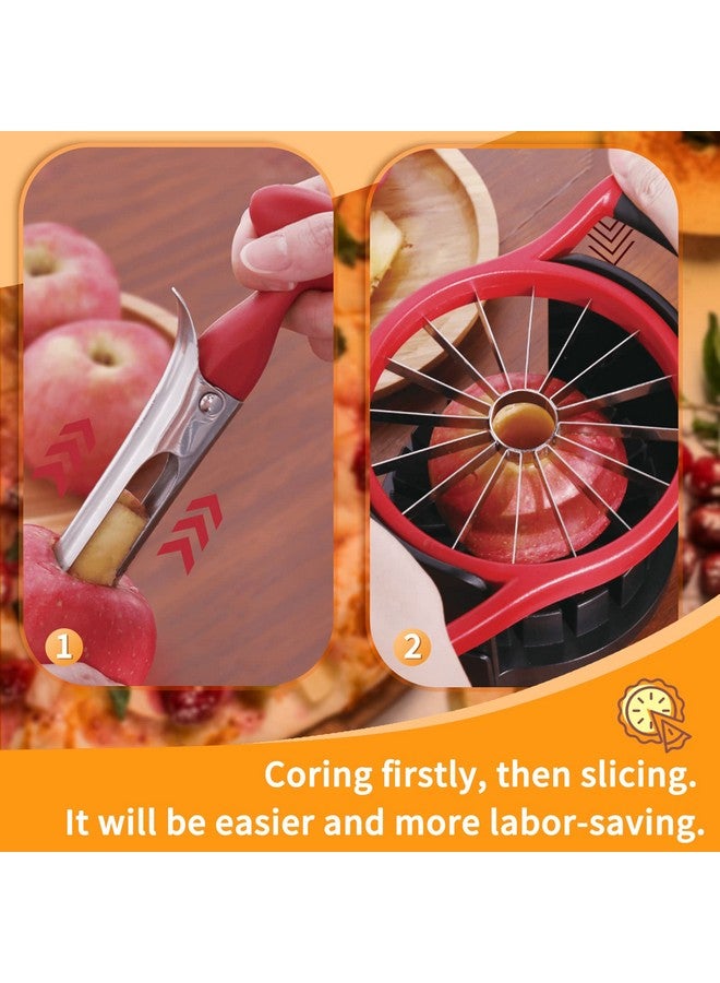Newness Apple Cutter Slicer, [Upgraded] Cut Apples All The Way Through, [Large Size] 16 Slices HEAVY DUTY Apple and Pear Corer Divider with Base, Stainless Steel Kitchen Tools Fruits Peeler, Wedger… - Image 2