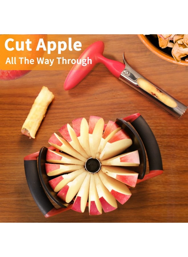 Newness Apple Cutter Slicer, [Upgraded] Cut Apples All The Way Through, [Large Size] 16 Slices HEAVY DUTY Apple and Pear Corer Divider with Base, Stainless Steel Kitchen Tools Fruits Peeler, Wedger… - Image 5