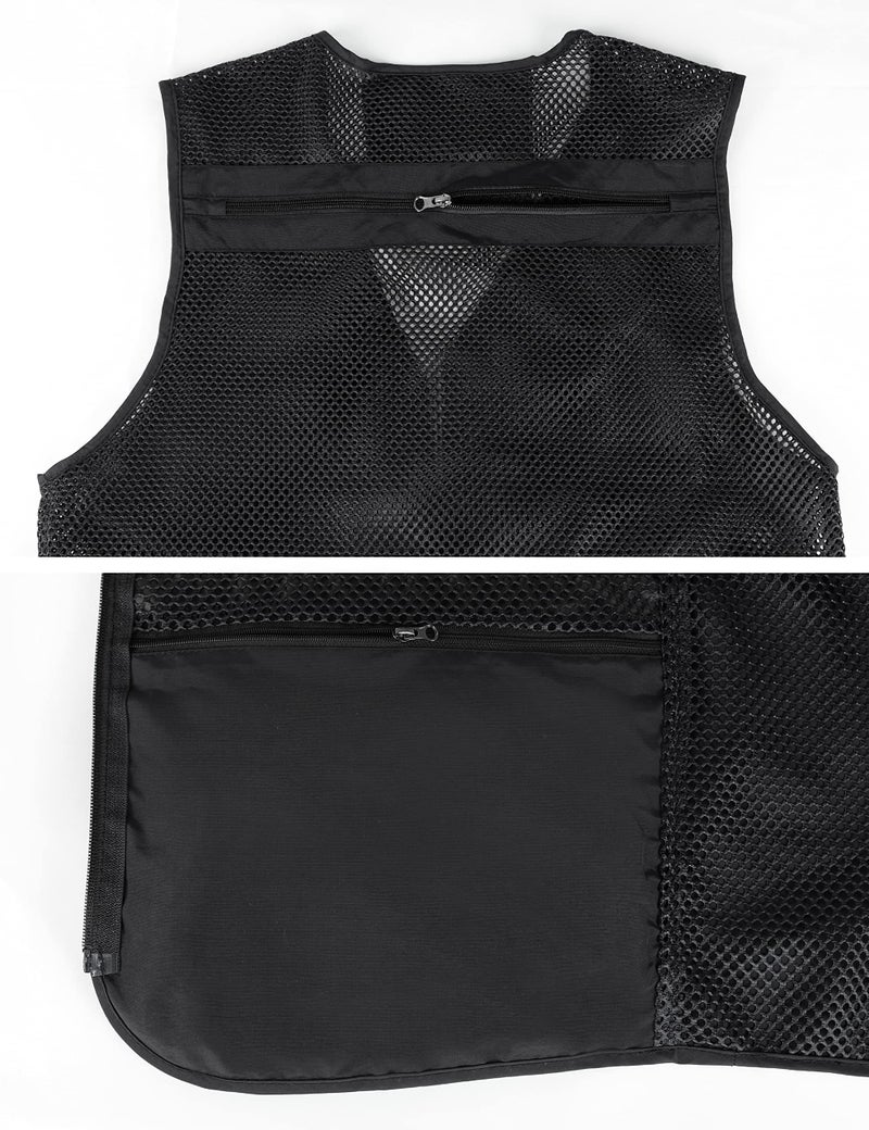 Lentta Men's Fishing Vest Summer Outdoor Lightweight Work Photo Vest 16 Pockets(MeshBlack-XXL) - Image 5