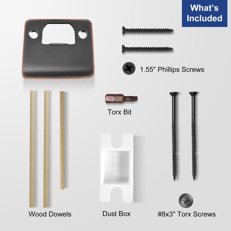 Mosecyou Extended Strike Plate 2"" X 2-1/4""  Heavy Duty Version With 1.55""  3"" Torx/Star Screws & Bit  Extender Lip Door Latch Striker With Restorer Kit (Oil Rubbed Bronze  1 Pack) - Image 4