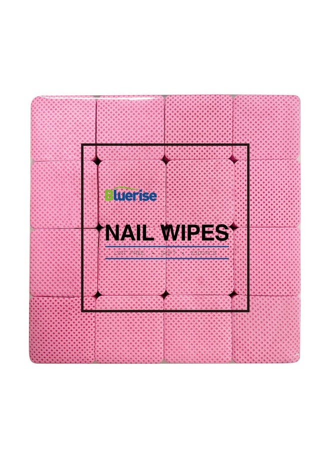 Bluerise - Lint Free Nail Wipes Pink 2500Pcs Nail Polish Remover Pads Soft Absorbable Eyelash Extension Glue Cleaning Wipes - Image 1