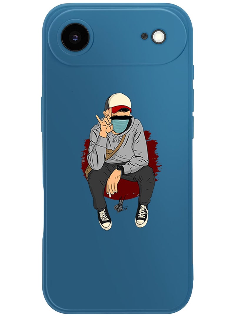 Theodor Protective Slim Fit Case Liquid Silicone Cover with Full Body Protection Anti-Scratch Shockproof Case For Apple iPhone 17 Air (Blue) peace - Image 1