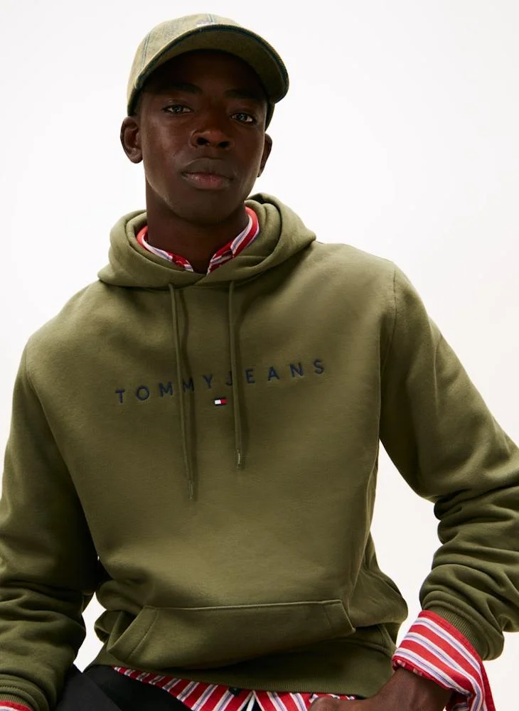 TOMMY JEANS  Linear Logo Embroidery Fleece Hoody for Men | Best Price UAE