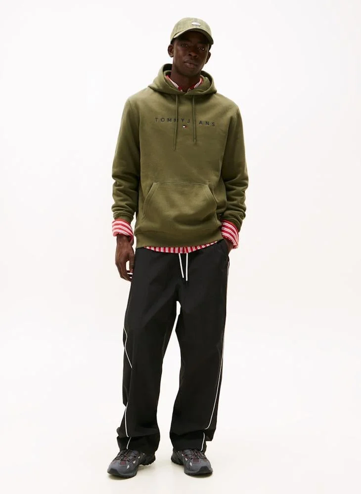 TOMMY JEANS  Linear Logo Embroidery Fleece Hoody for Men | Best Price UAE