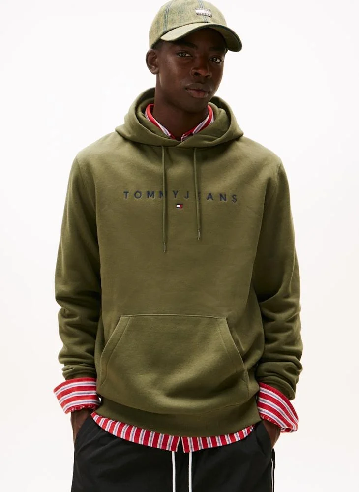 Linear Logo Embroidery Fleece Hoody