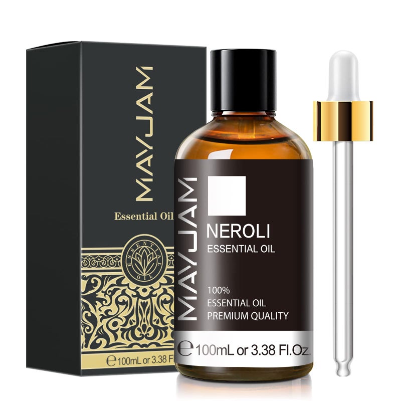 MAYJAM Neroli Essential Oil, MAYJAM Pure Essential Oils for Diffusers, 3.38FL.OZ/100ML Large Volume Neroli Oil with Premium Glass Dropper - Image 1