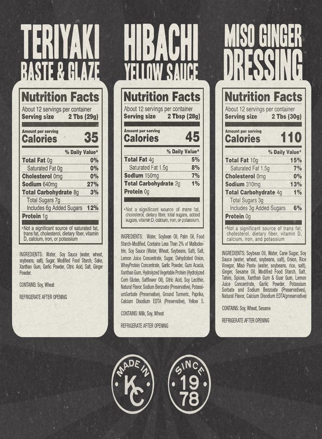 Gojo Japanese Sauce Variety Pack - 3 Pack I 1x Thick Teriyaki Glaze (12oz), 1x Vibrant Miso Ginger Dressing (12oz) & 1x Tangy Yellow Hibachi Sauce (12oz), Create Quick & Easy Asian Food Dishes at Home - Image 3