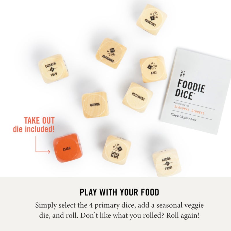 Two Tumbleweeds Foodie Dice - Set of 9 Dice to Inspire Creative, Seasonal Meals with Take Out Die - Unique Cooking Gift - Image 2