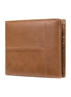 Men's Wallet Wallet Short top layer cowhide multi-slot men's wallet Coin wallet Brown