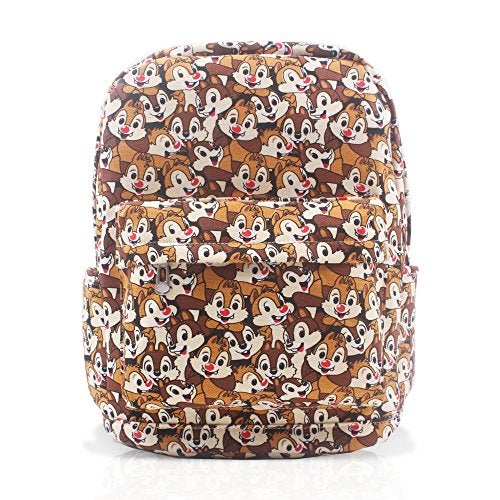 Finex Brown Chipmunk Friends Canvas Backpack Casual Daypack with 15 in Laptop Storage Compartment - Image 1