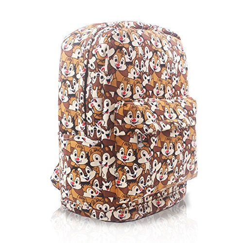 Finex Brown Chipmunk Friends Canvas Backpack Casual Daypack with 15 in Laptop Storage Compartment - Image 2