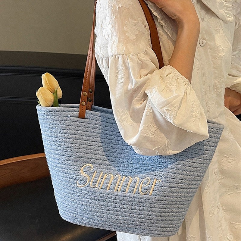 Women's Straw Woven Tote Bag, Large Capacity - Image 1