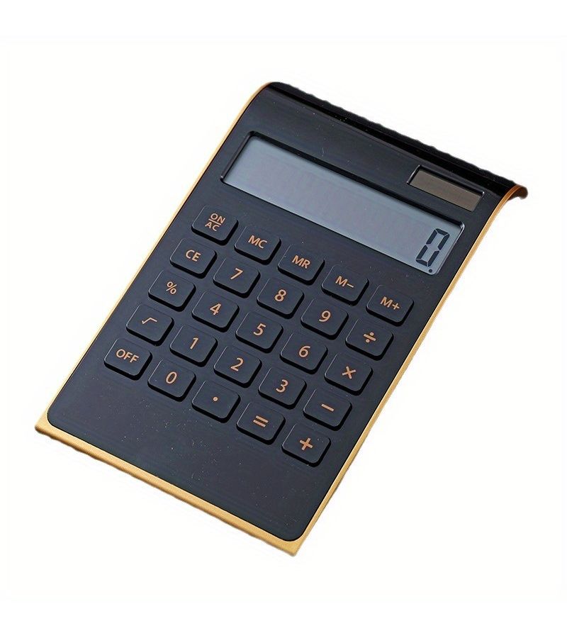 Ultra Thin Solar Powered Desktop Calculator With White Color Dual Power Source For Office Or School Supplies - Image 4
