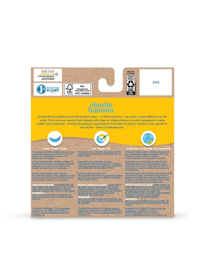 CHARLIE BANANA Waterproof and Washable Reusable Tote Bag for Diapers and Swimwear, Yellow - Image 2