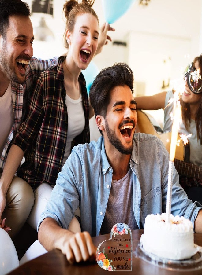 مجموعة هدايا شكر من مارسوي، 6 قطع، زينة طاولة على شكل قلوب أكريليك، هدايا تقدير للمعلمين، تذكارات أكريليك، لافتة زخرفية، لافتة تقاعد للمعلمين والرجال والنساء، زينة تقاعد زملاء العمل، مناسبة للمنزل والمكتب - Image 5