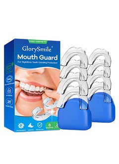 Glory Smile 8 Pcs 2 Sizes Mouth Guard for Clenching Teeth at Night Upgraded Mouth Guard for Teeth Grinding Moldable Mouth Guard Stops Bruxism and Teeth Grinding with Two Travel Cases Dental Night Guards  - Image 1