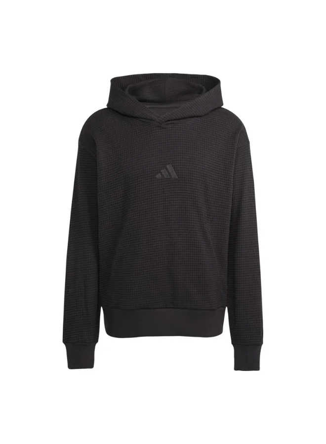 adidas Adidas M A Szn M Hd Black Hooded Sweat Sweatshirts For Men