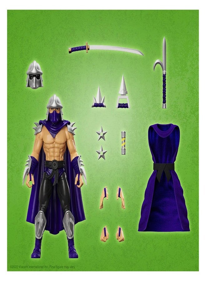 Super7 ULTIMATES! Teenage Mutant Ninja Turtles Shredder (Silver Armor) - 7" TMNT Action Figure with Accessories Classic Cartoon Collectibles - Image 3