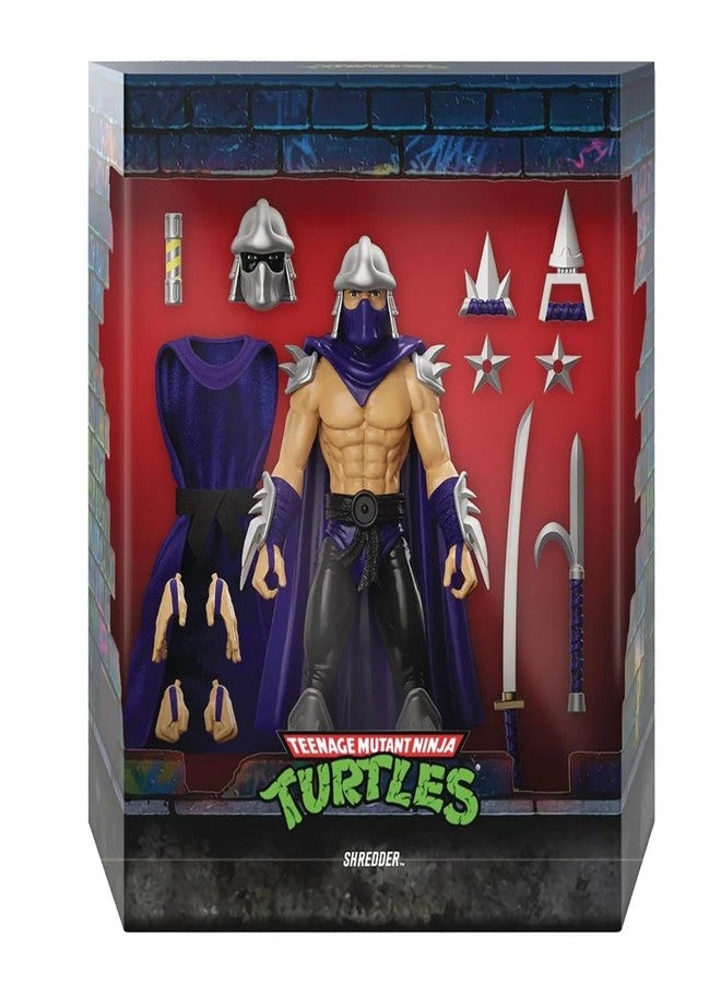 Super7 ULTIMATES! Teenage Mutant Ninja Turtles Shredder (Silver Armor) - 7" TMNT Action Figure with Accessories Classic Cartoon Collectibles - Image 1