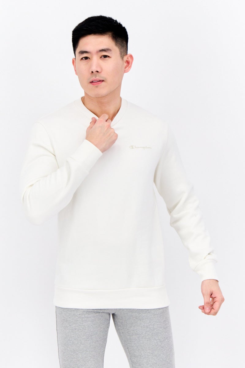 Champion Men Sportswear Fit Long Sleeve Outdoor Sweatshirts, Ivory  - Image 1