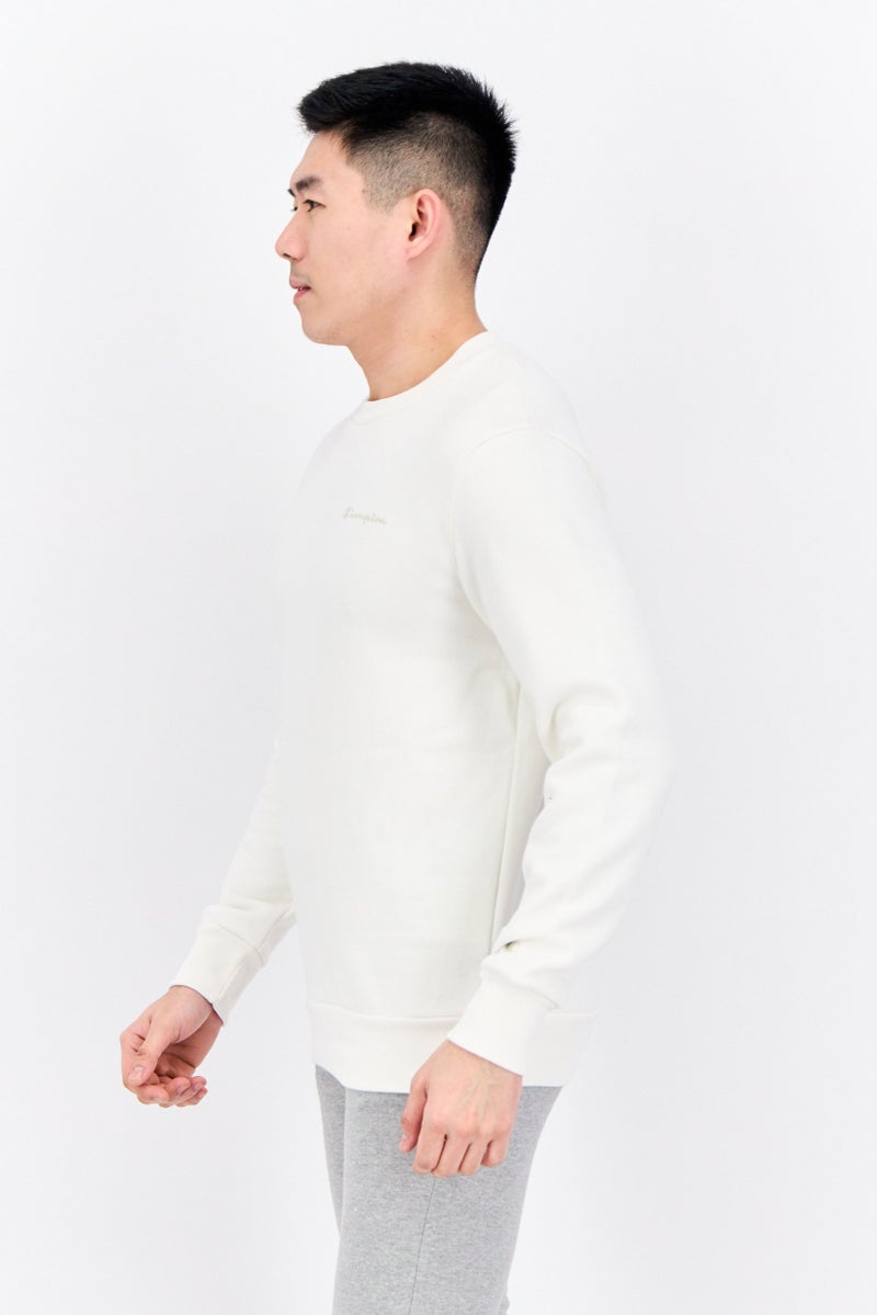 Champion Men Sportswear Fit Long Sleeve Outdoor Sweatshirts, Ivory  - Image 2