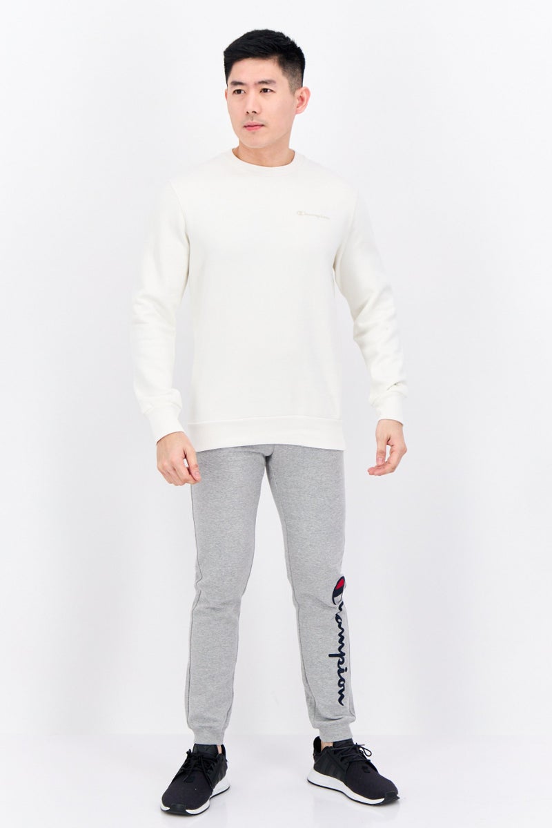 Champion Men Sportswear Fit Long Sleeve Outdoor Sweatshirts, Ivory  - Image 4