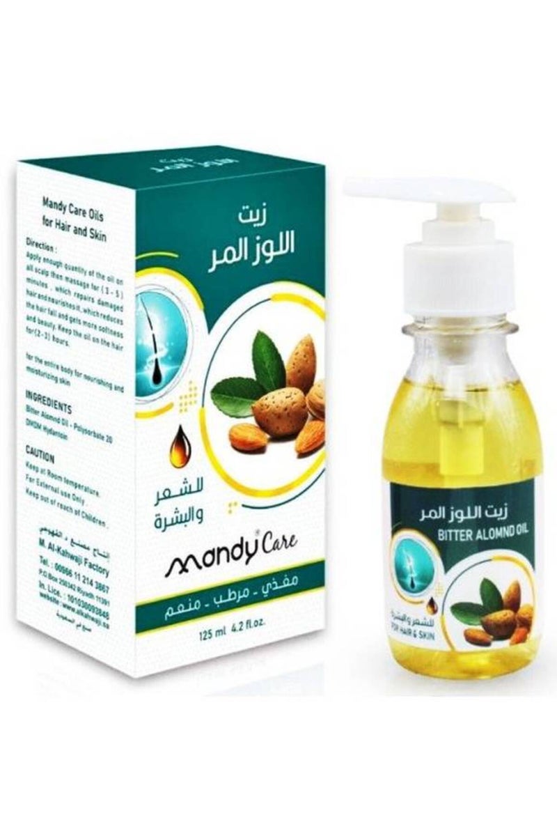 ماندي كير زيت اللوز المر الطبيعي النقي للعناية بالشعر والبشرة 125 مل