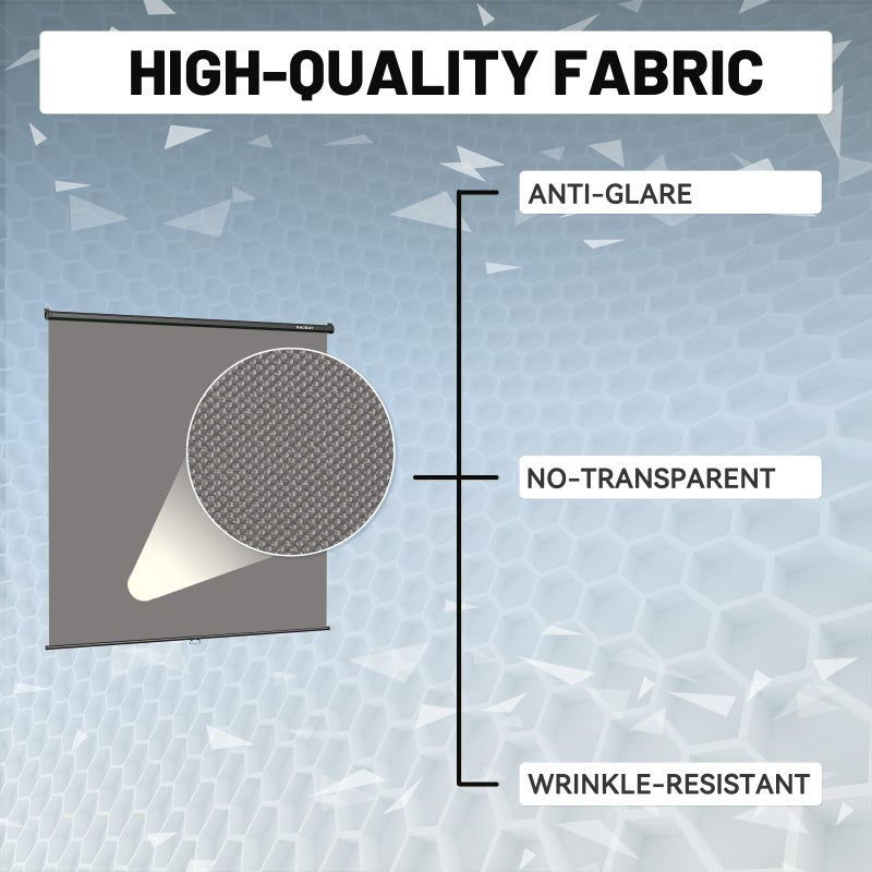 RAUBAY Retractable Pull Down Grey Screen Backdrop - 78.7" x 86.6" Collapsible Wall-Mount Background for Professional Video Production, Photography, TikTok and Video Conferencing - Image 4
