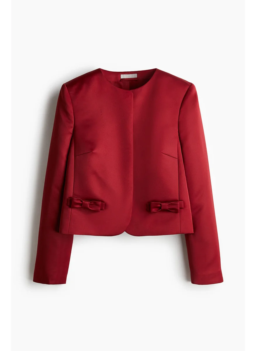 H&M Bow-Detail Satin Blazer