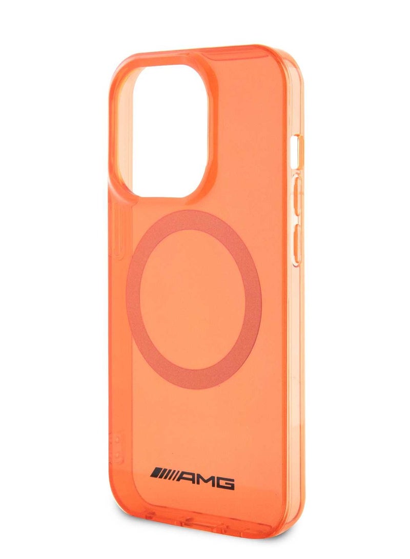 AMG Magsafe Transparent Case for iPhone 15 Pro -Orange - Image 1