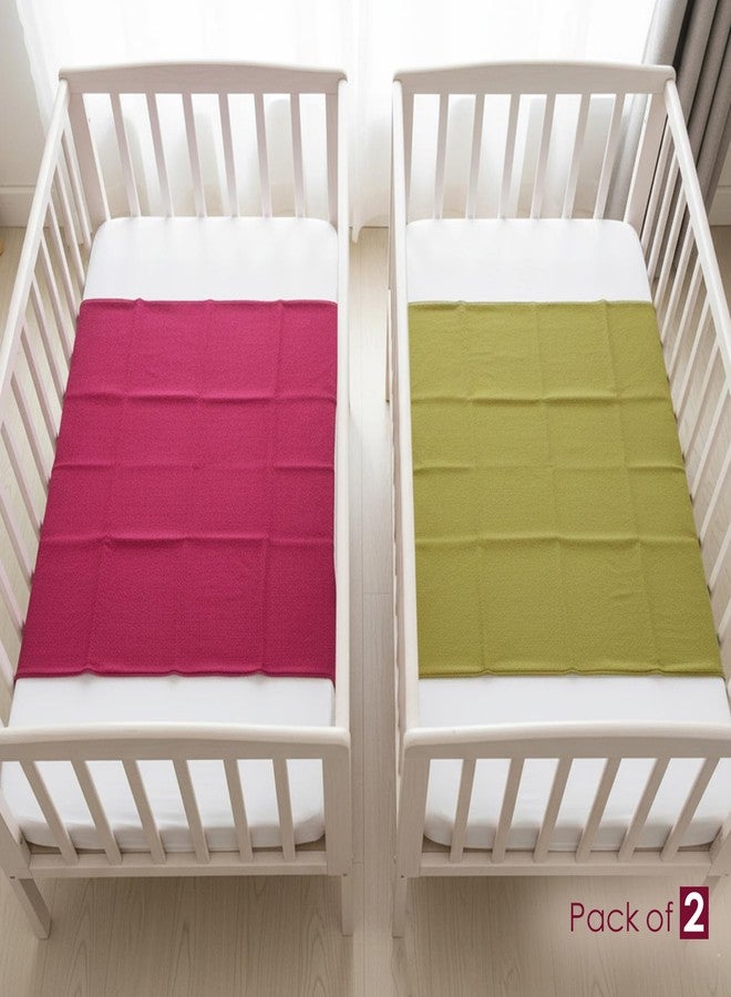 BabyMoo Changeable Dry Sheet I Water-Resistant Bed Protector Sheet I Baby Water Proof Dry Sheet (2, Pink, Olive Green, Small) - Image 2