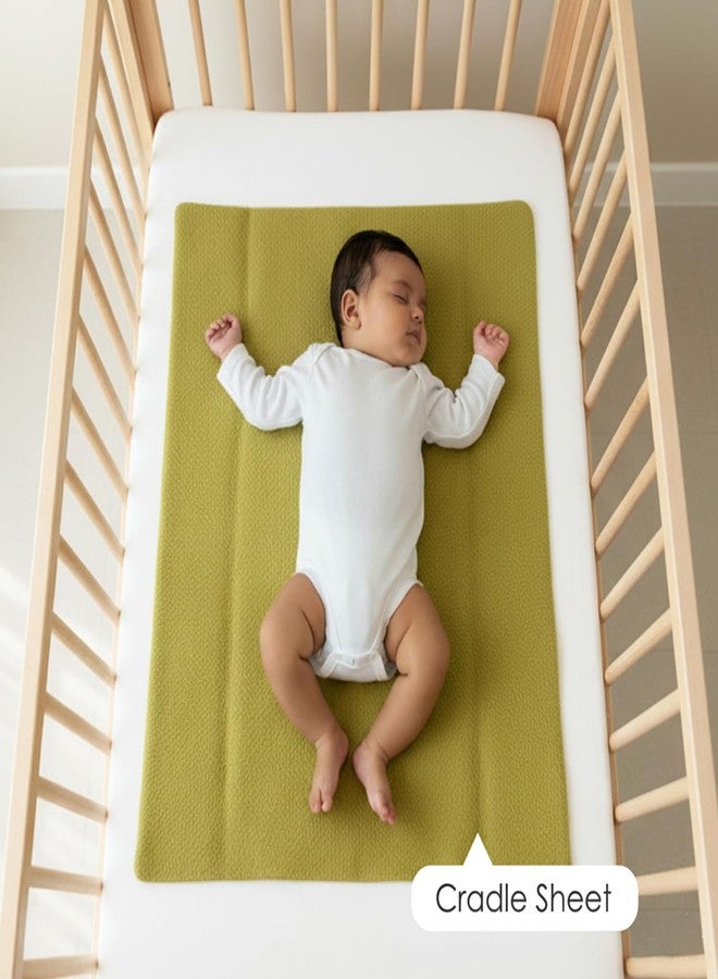 BabyMoo Changeable Dry Sheet I Water-Resistant Bed Protector Sheet I Baby Water Proof Dry Sheet (2, Pink, Olive Green, Small) - Image 3
