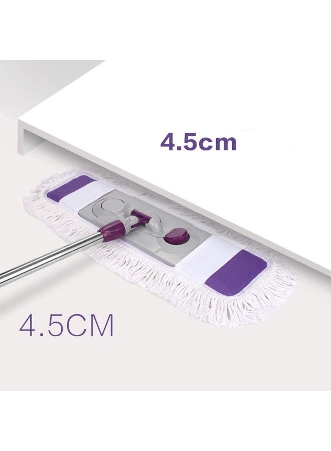 ممسحة مسطحة للأرضيات والبلاط – رأس عريض 45 سم ، دوران 360°، عصا من الفولاذ المقاوم للصدأ قابلة للتعديل، تخزين رأسي موفر للمساحة - Image 3