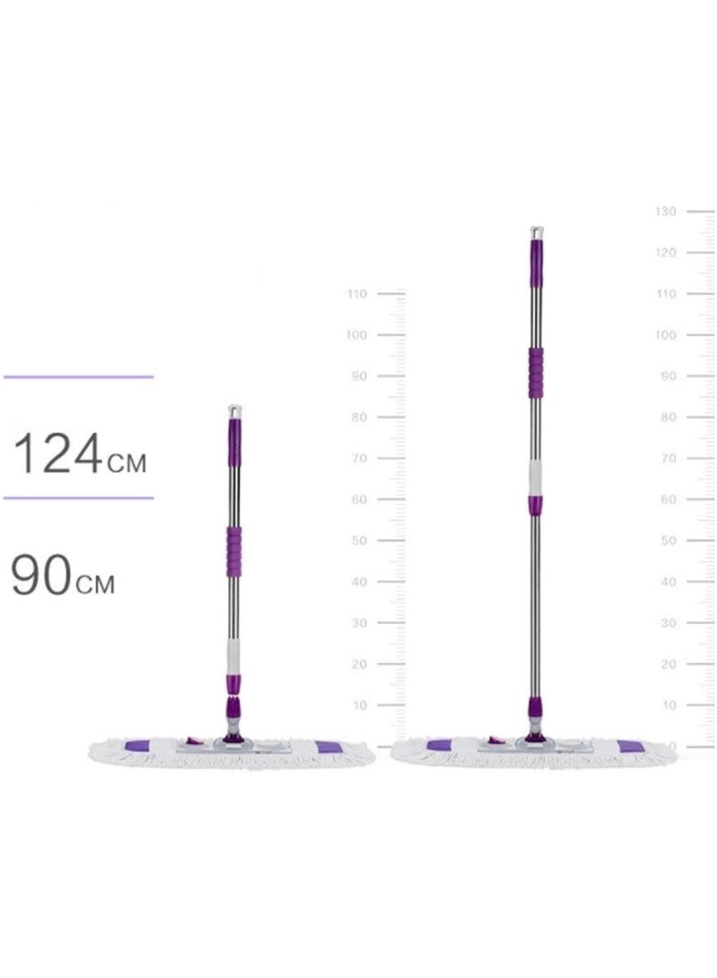 ممسحة مسطحة للأرضيات والبلاط – رأس عريض 45 سم ، دوران 360°، عصا من الفولاذ المقاوم للصدأ قابلة للتعديل، تخزين رأسي موفر للمساحة - Image 2