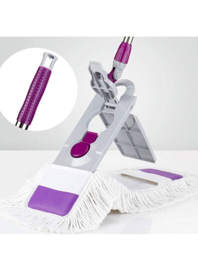 ممسحة مسطحة للأرضيات والبلاط – رأس عريض 45 سم ، دوران 360°، عصا من الفولاذ المقاوم للصدأ قابلة للتعديل، تخزين رأسي موفر للمساحة - Image 4