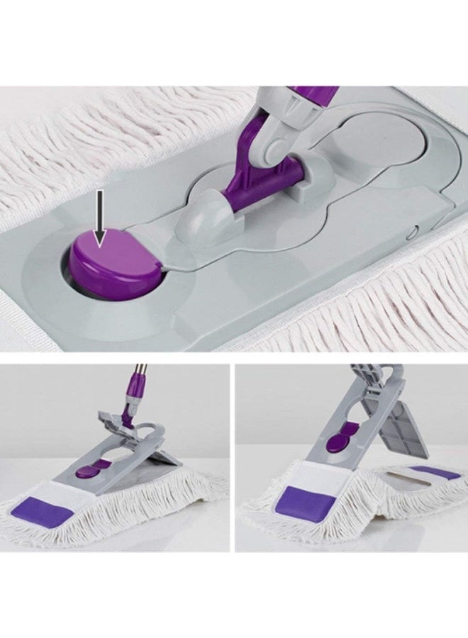 ممسحة مسطحة للأرضيات والبلاط – رأس عريض 45 سم ، دوران 360°، عصا من الفولاذ المقاوم للصدأ قابلة للتعديل، تخزين رأسي موفر للمساحة - Image 5