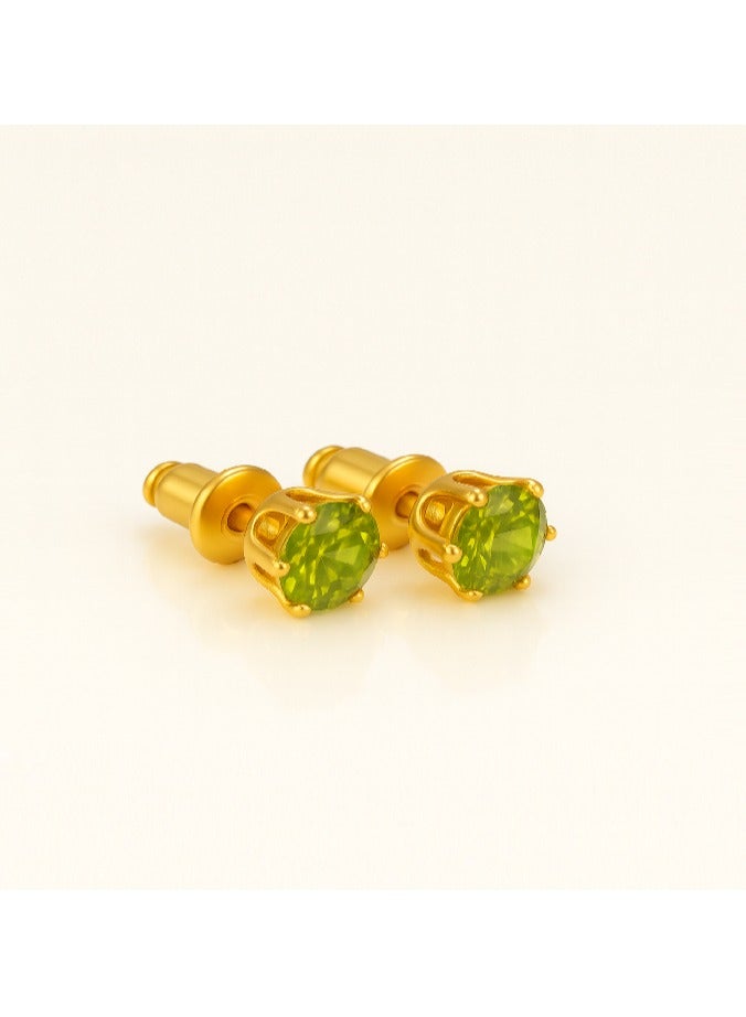 ايرس خاتم ذهبي من حجر الزبرجد لمواليد شهر أغسطس | فولاذ مقاوم للصدأ | مطلي بالذهب عيار 18 قيراطًا - Image 1