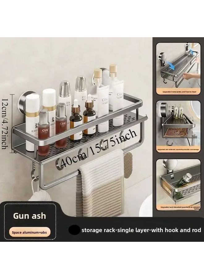 Heavy Duty Rust Resistant Storage Rack Gray Suction Cup No Drilling Required - Image 5