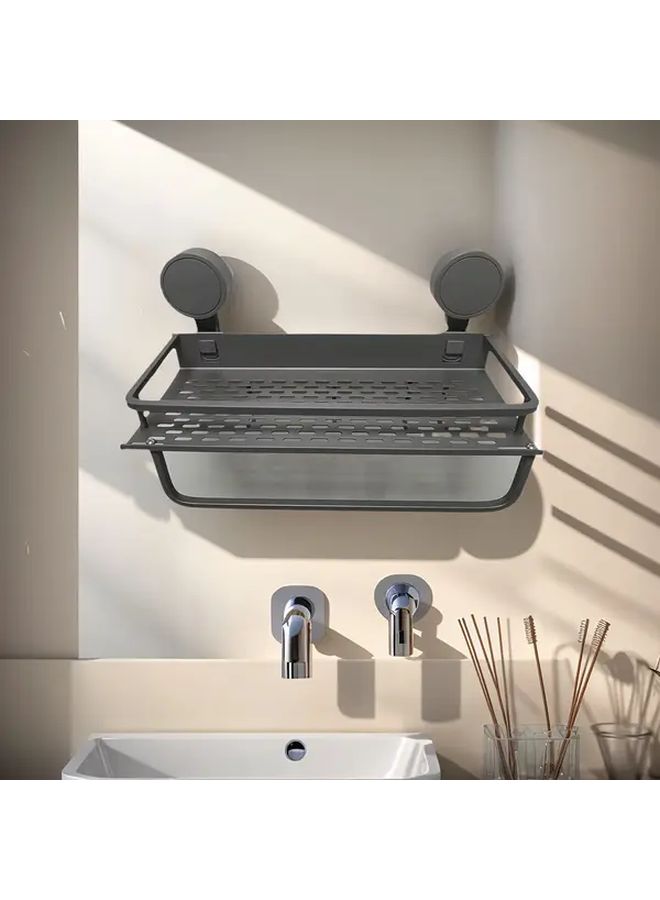 Heavy Duty Rust Resistant Storage Rack Gray Suction Cup No Drilling Required - Image 2