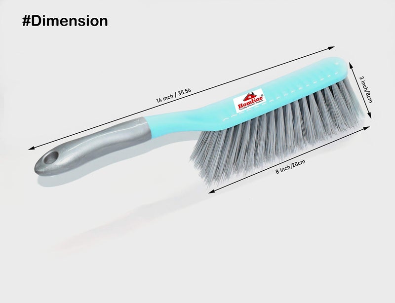 Homfine Carpet Cleaning Handy Brush with Semi Hard Flexible Bristles for Cleaning/Dusting Carpet, Car Seat, Curtains, Mats and Household Upholstery (Aqua Green) - Image 2