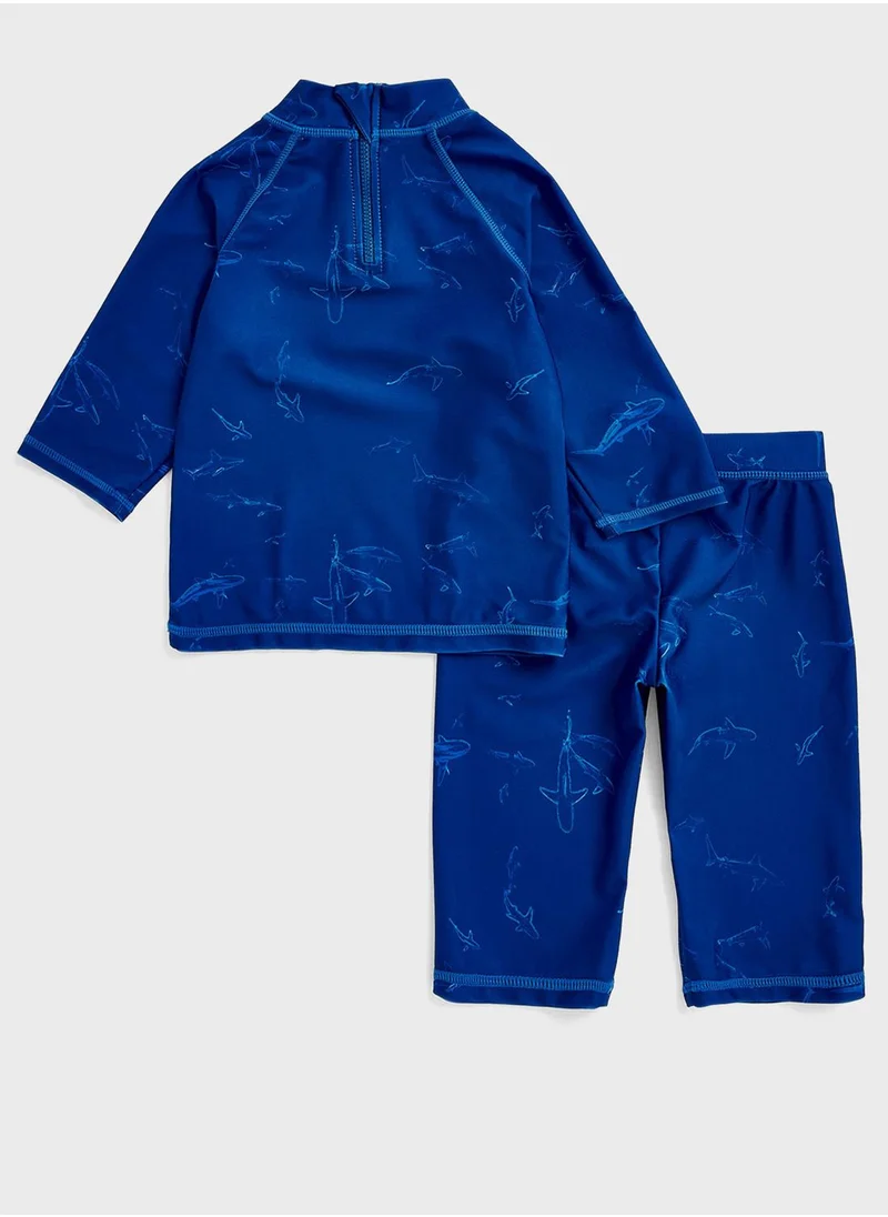 mothercare Kids Aop Print T-Shirt & Shorts Set
