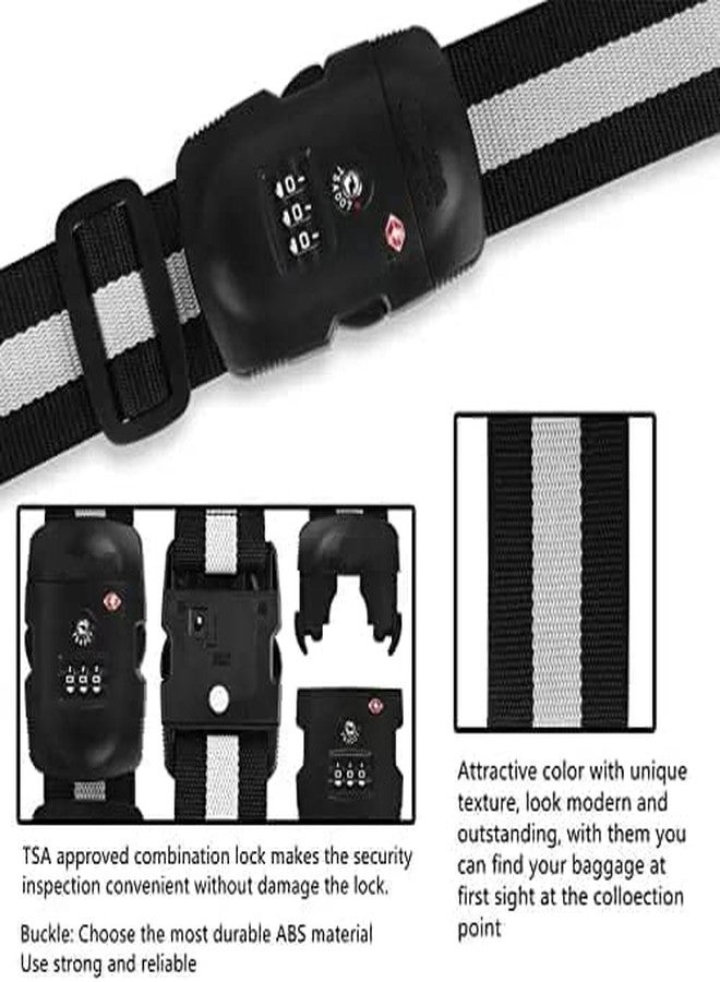 KANAbee TSA Locks Strap Number Lock for Luggage Belt Adjustable Luggage Strap Locks/Combination Password Luggage Locks for Travel (Black) (Pack of 2) - Image 3